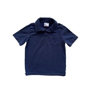 Hanna Andersson Navy Sueded Jersey Polo Shirt Size 6-7